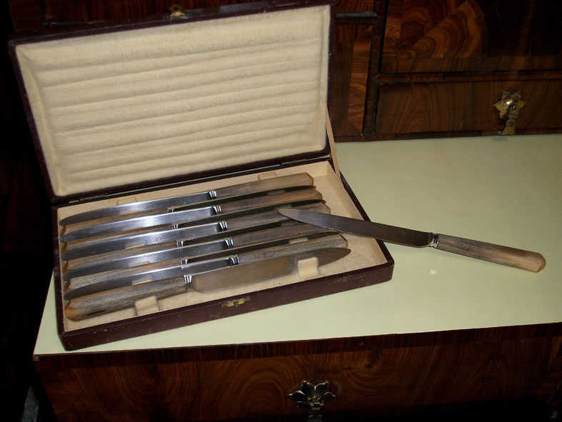 11 couteaux à manches en bois