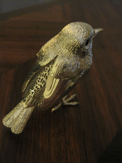 Petit oiseau en métal argenté Christofle