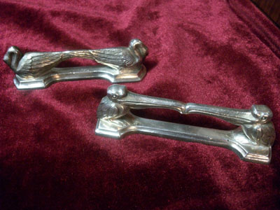 Portes-couteaux animaliers métal argenté